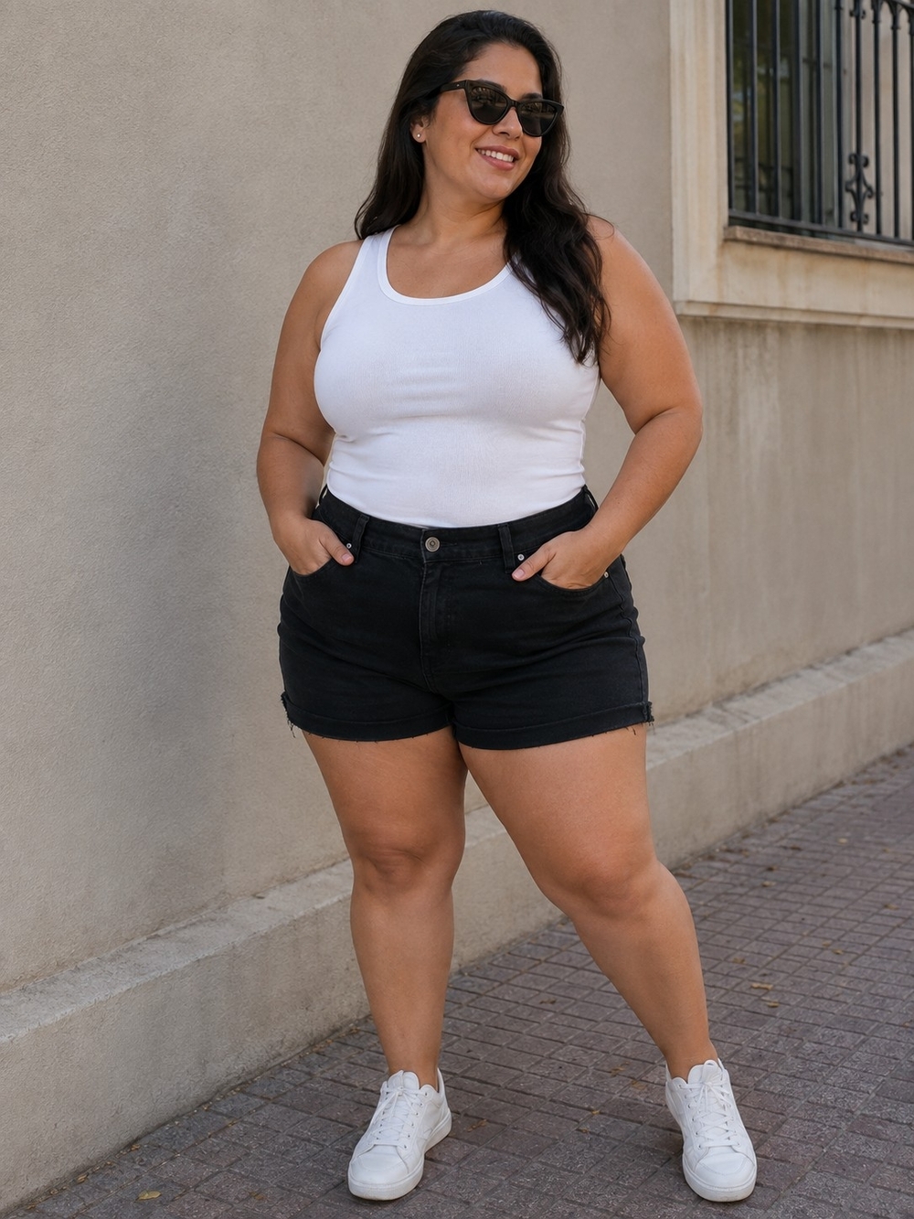 Ladies Jeans Women’s Black Denim Shorts – Size L